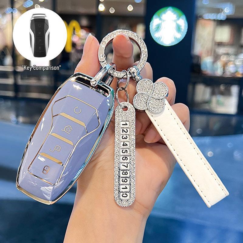 BYD Key Cover for Dolphin Song, Qin DMI, Han EV, Yuan Pro, Tang, Seal, GT, and Seagull - Summer Edition