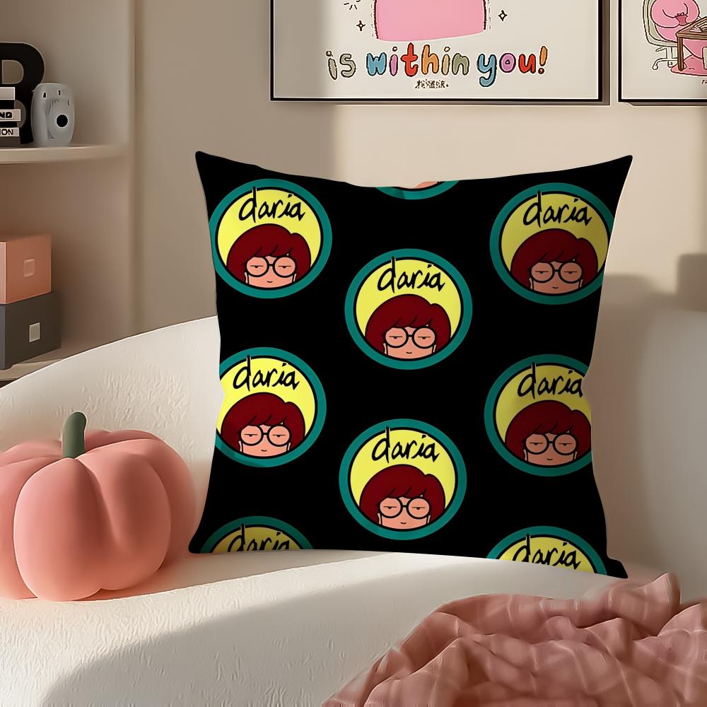 Witty Satirical American Cartoon DDaria Cushion Cover Pillowcase Short Plush Invisible zipper Room Sofa Cushion Cover