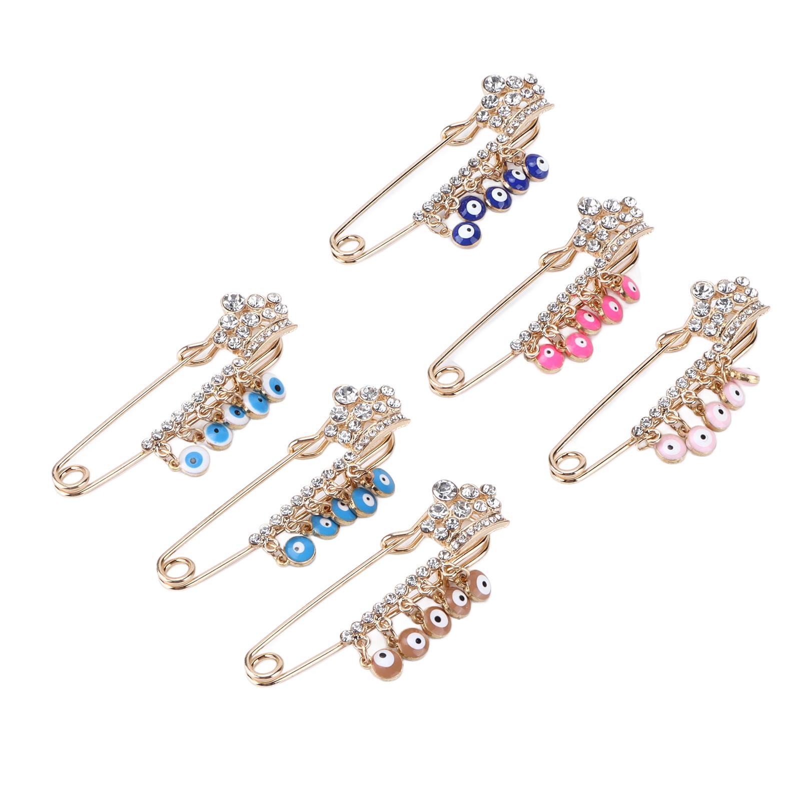 

6pcs Brooch Bright Golden 6 Colors Elegant Style Decorative Attractive Jewelry for Parties Appointments