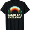 Tag der Erde Jeden Tag Bäume Regenbogen Retro Umweltschützer T-Shirt