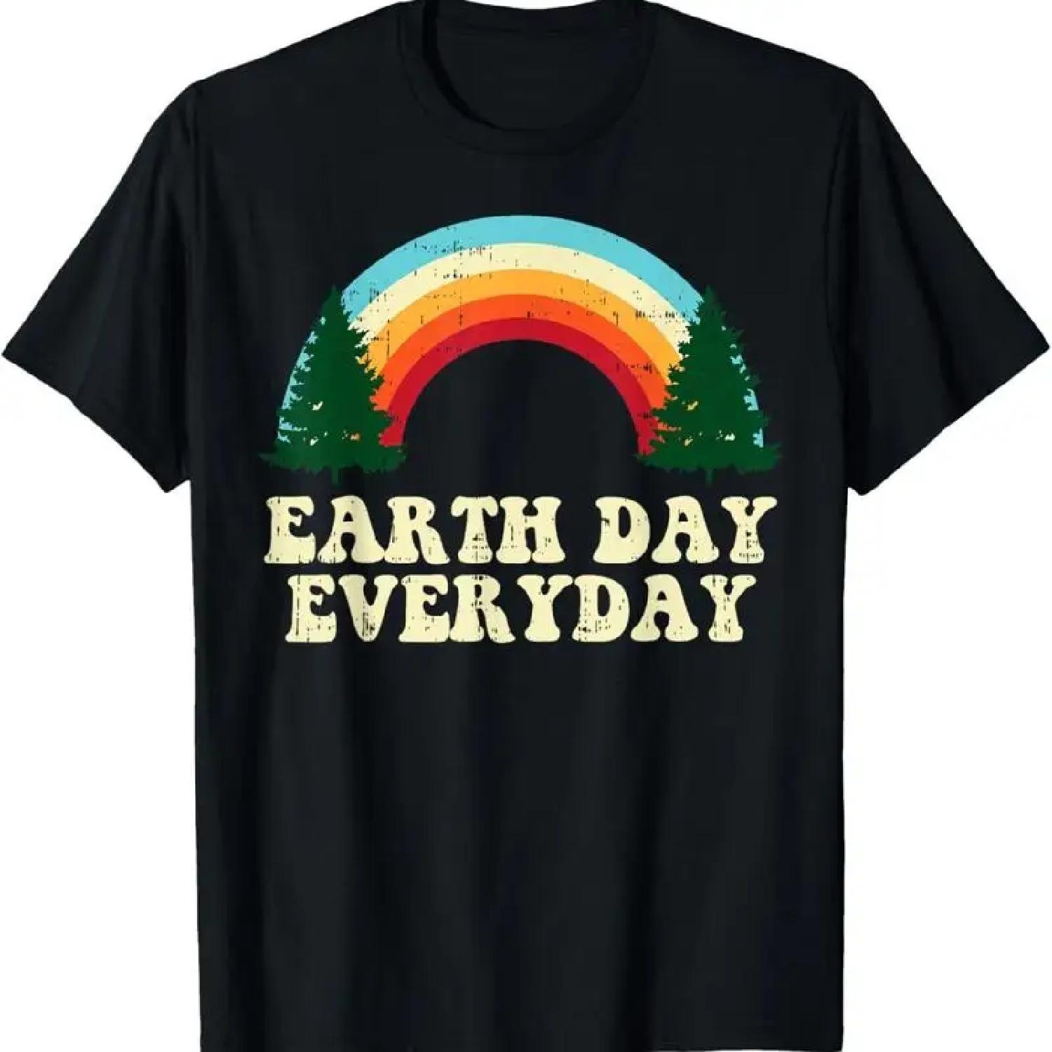 Earth Day Everyday Trees Rainbow Retro Environmentalist T Shirt S