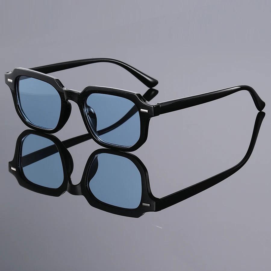 1Pc Fashionable Men's Sunglasses, Retro Stylish Trendy Rectangular Frame Glasses, Driving and Commuting, Seaside Vacation