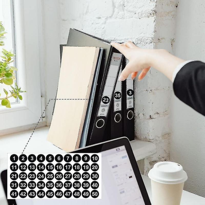10 Sheets Number Stickers, 1 To 50 Number Self Adhesive Stickers, Sticky Round Number Labels, 1 Inch