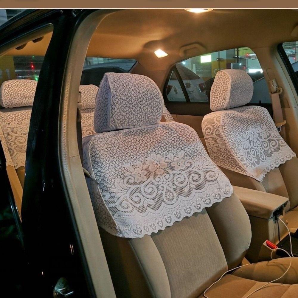 Set da 7 Pezzi Coprisedile Mezzo Sedile Auto in Pizzo Ricamato Accessori Interni Auto per Toyota Corolla