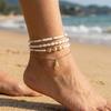 Bohemia Starfish Shell Pearl Anklets For Women Soft Clay Pottery Beaded Barefoot Ankle Bracelet Summer Beach Leg Foot Jewelry