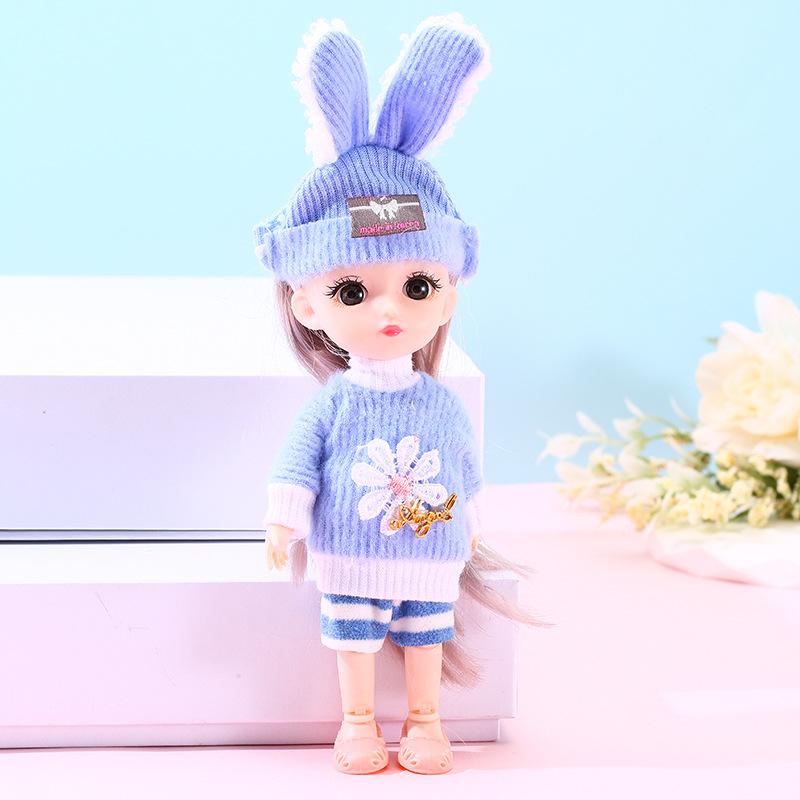 Color Light Doll Xiao Mengmeng Traje de Princesa Vestido de Niña Vestir 13 Articulaciones Muñeca de 6 Pulgadas Juguete Casa de Juego