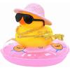 Duck Car Ornaments Yellow Duck Car Dashboard Decorations Set with Sunglasses, Swimming Ring Kids Bath Toys Home Duck Decoration