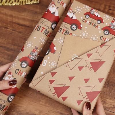 1 Rolle Festliches Santa Merry Thema, Weihnachtsverpackungszubehör, Vintage Weihnachtspapier, Geschenkpapier, Bastelpapier