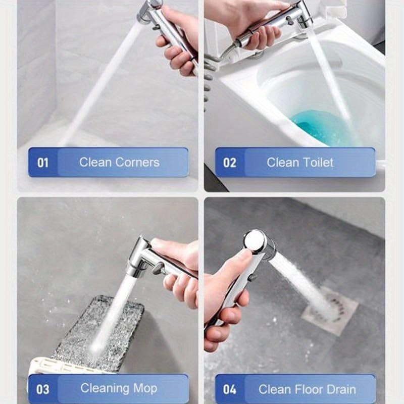 Family Corner Valve Toilet Nozzle - Dual Outlet Flush, One Inlet and Two Outlets, Handheld Basin Nozzle, Easy To Install and Space Saving