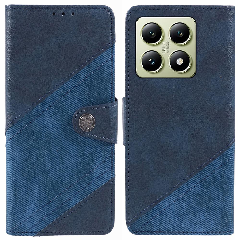 For Xiaomi 14T Pro Case Splicing Texture Leather Phone Cover Viewing Stand