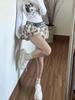 Leopard Print Low Waist Fur Patchwork Mini Skirt - Women’s Slimming A-Line Autumn Winter Spicy Style