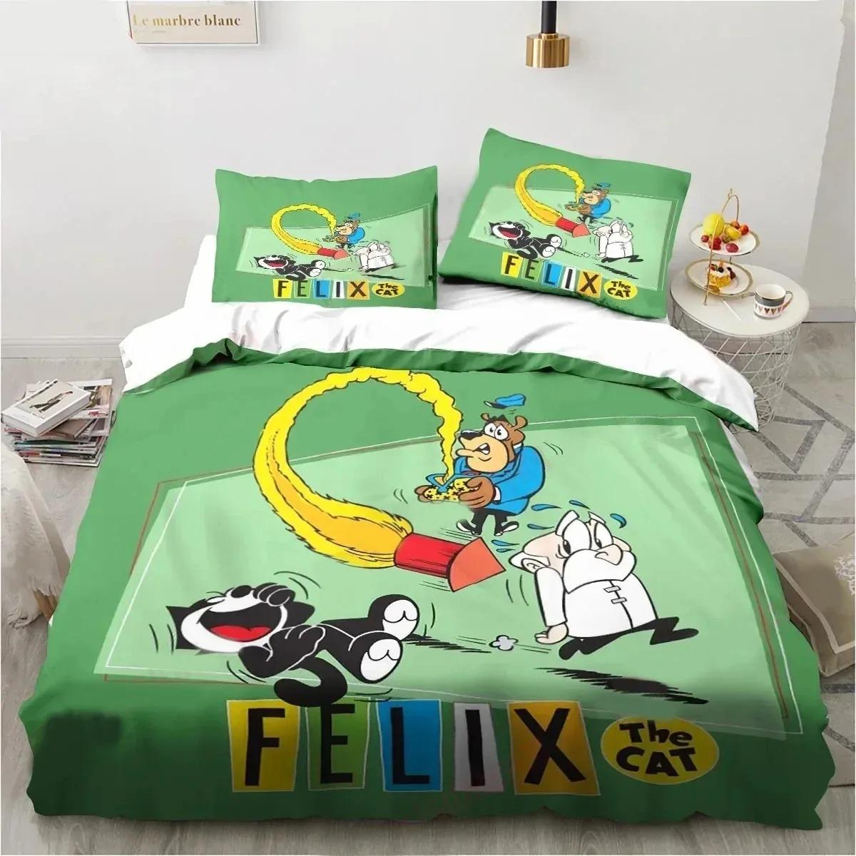 

Комплект постельного белья с милым мультяшным котом F-Felix, пододеяльник, комплект постельного белья, пододеяльник, наволочка, одеяло размера king-size для мальчиков и взрослых 70x133cm 2pcs