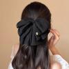 Exquisite Elegant Black Mesh Bow Hair Clip For Women Simple Temperament Hair Claw French Style Ponytail Clip Hair Accessory