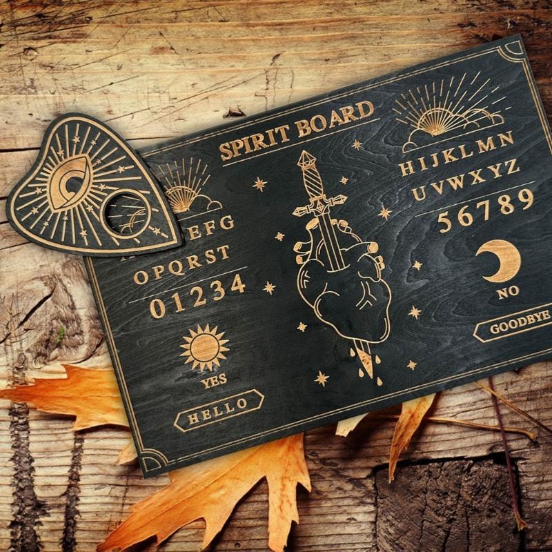 Wood Pendulum Board Dowsing Divination Board Double Sided Divination Boards Metaphysical Message Board Altar Supplies