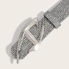 Elegant Rhinestones Studded Women Waist Belt Wide Band For Evening Parties And Casual Outings With Unique Buckles Design