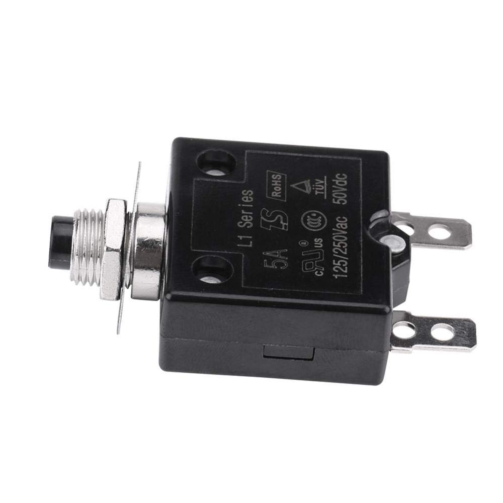 Thermal Circuit Breaker, Circuit Breaker 5A 8A 10A 15A 18A 20A 30A Optional Reset Thermal Switch, 125-250V AC 50V DC Over Current Overload Protector