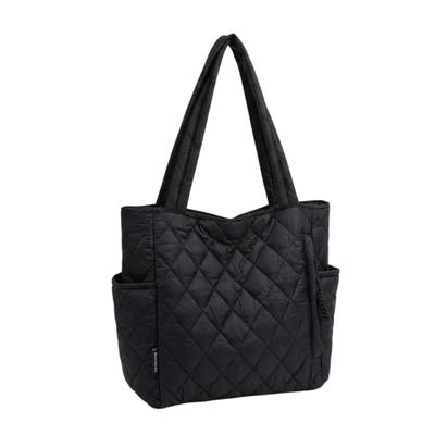 [komakusa] Oshikatsu Quilted Tote Bag with Zipper, Fits Mini Fans, Cute, Lightweight, Soft, and Lightweight, Shoulder Bag for Commuting, School,