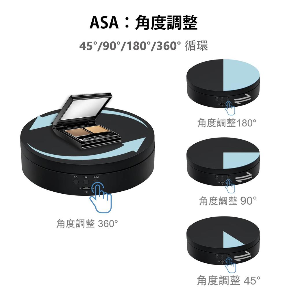 Mcbazel 360 Degree Rotating Display Turntable 3kg Load Diameter 13.8cm Electric Stand for Plastic Models Figures Clockwise Counterclockwise Stable Low