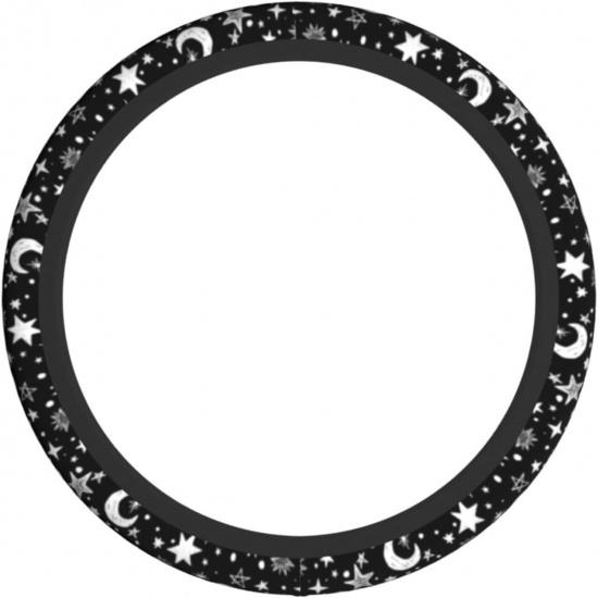 Moon And Star Steering Wheel Cover Car Accessories Cute For Women Girls Girly Universal 15 Inch Neoprene Auto Interior Decor Anti Slip Car Truck