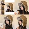 Unique Trendy And Gray Brown Pu Leather Womens Russian Hat For Fashionable Winter Style