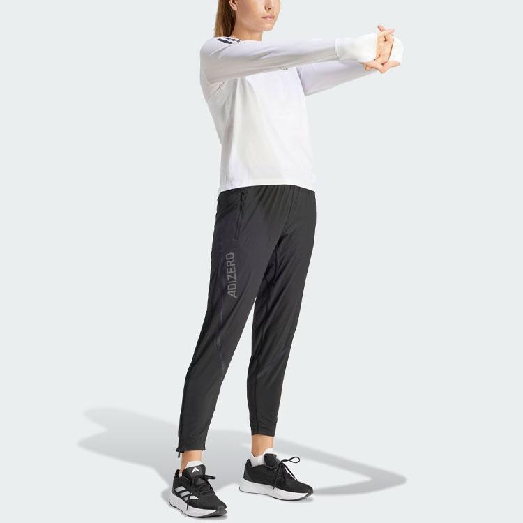 adidas Womens Own The Run Long Sleeve Long-Sleeve Top White Women Streetwear IK7437