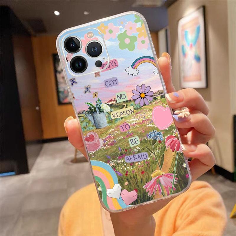 Brave Strength Motivation Quotes Transparent Case For iPhone 13 14 15 16 17 Air Pro Max Plus Mini Shockproof Cover