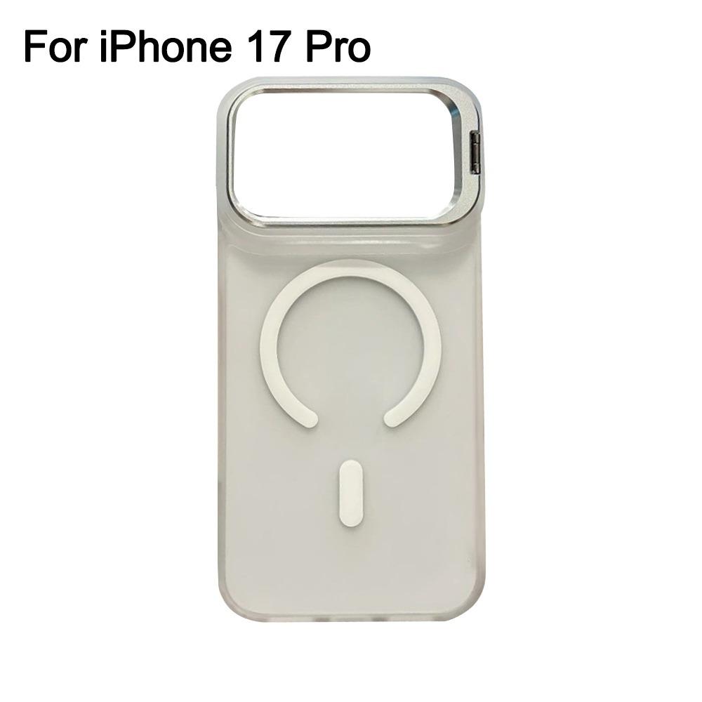 Frosted Matte Translucent Magnetic Case For iPhone 17 17Pro 17Air 17 Pro Max Metal Bracket For Magsafe Wireless Charge Cover