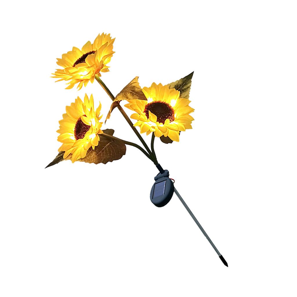 Solar Sunflower Light 24 LEDs Warm White IP55 Waterproof Outdoor Decorative Flower Light for Garden