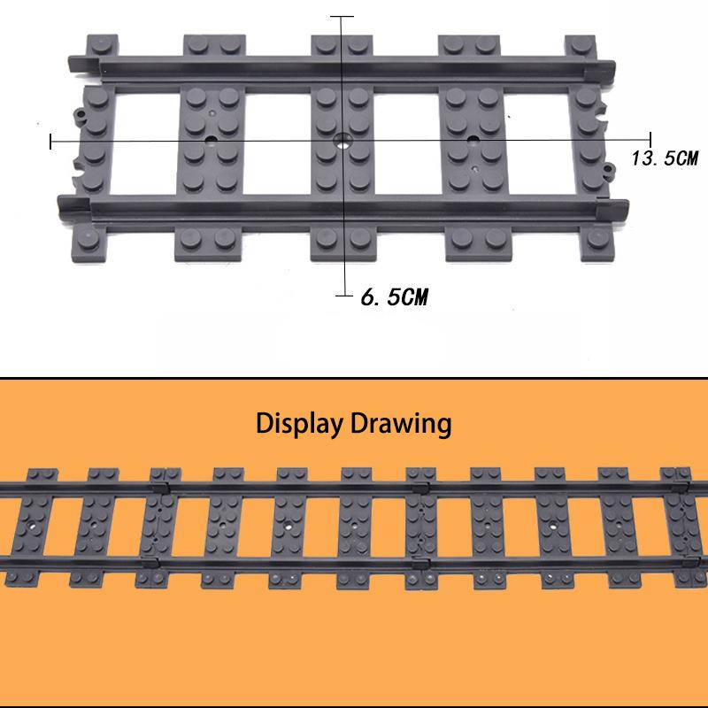 MOC Cross Track Railroad DIY Scene Building Blocks Multi Angle Curved Train Track Bricks Toys Rail Car Compatible With LEGO
