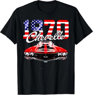 1970 70 Chevelle SS Trendy Chevys Muscle Červená Bílá Auto S-5XL Unisex Tričko
