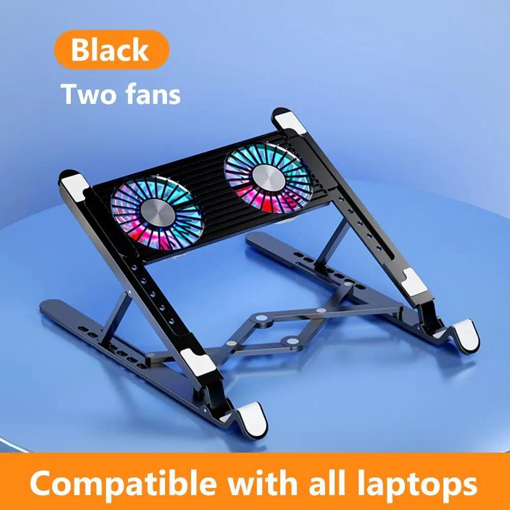 

Laptop Cooling Pad with 2/4 Fans Foldable Notebook Stand RGB Silent Gaming Laptop Cooler Fan 7 Height for 11-17.3 Inch Notebook