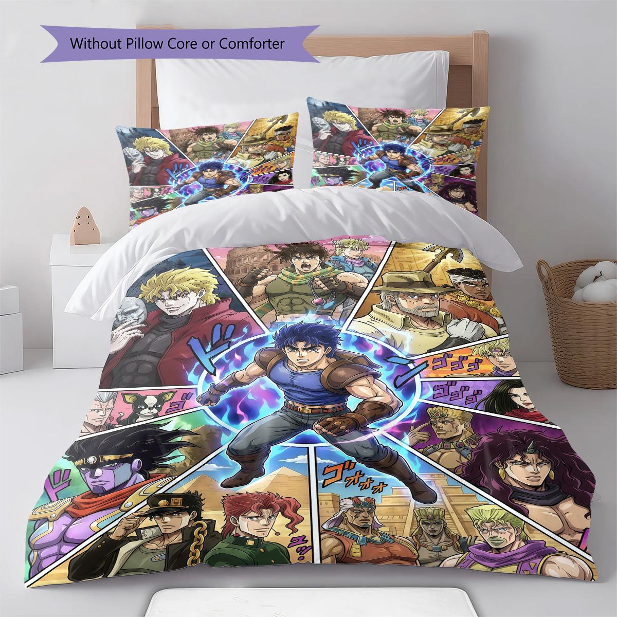 JoJo Anime Bedding Set Duvet Cover Soft Quilt Cover Comforter Cover Bedroom Decorative Home Textile -QJY 135x200cm