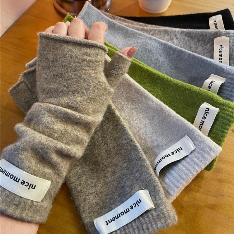 Long Fingerless Mittens Women's Winter Warmer Gloves Fashion Arm Sleeves Casual Goth Wrist Sleeves Christmas Glove