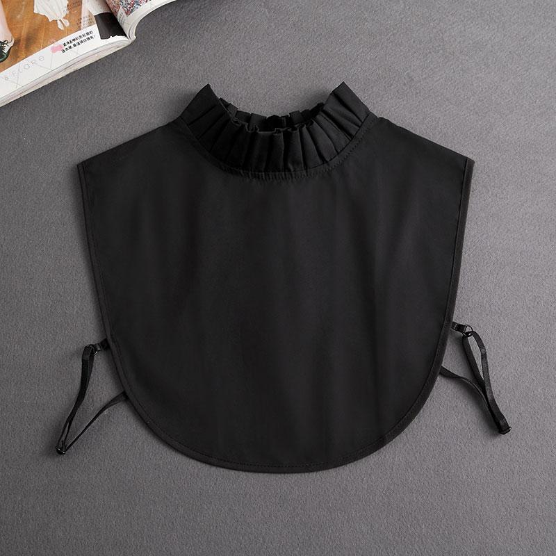 Front Tie White Fake Collar Stand Beads Detachable Collar Fake Women Vintage Crystal Lace Ladies False Blouse Collar Half Shirt