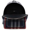 Burberry Nastavitelný ramenní popruh Uzavírání na zip Kostkovaný design Bavlněný batoh Pánský batoh Tmavě modrá Červená 80840571