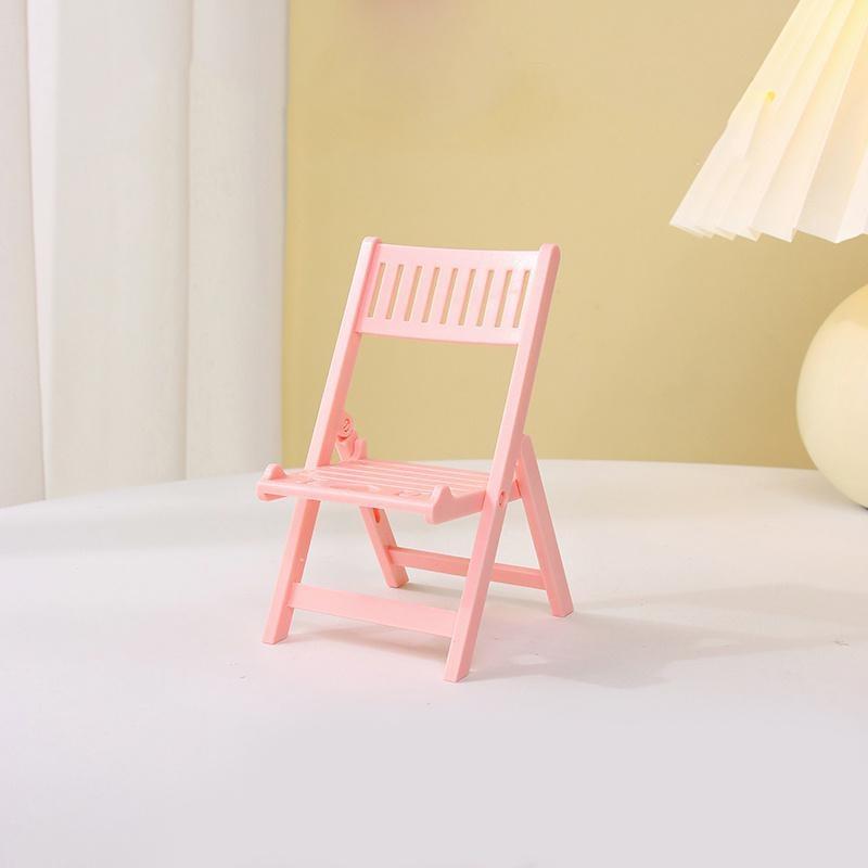 Mini Beach Chair Shape Cell Phone Stand Foldable Universal Candy Color Mobile Phone Holder Multi Angle Cradle for Desk Tablet