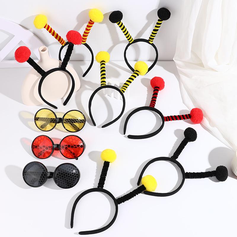 Halloween Bijen & Lieveheersbeestjes Hoofdband Bril Set voor Kinderen - Feestelijke Kostuumaccessoires voor Halloween, Kerstmis en Optredens
