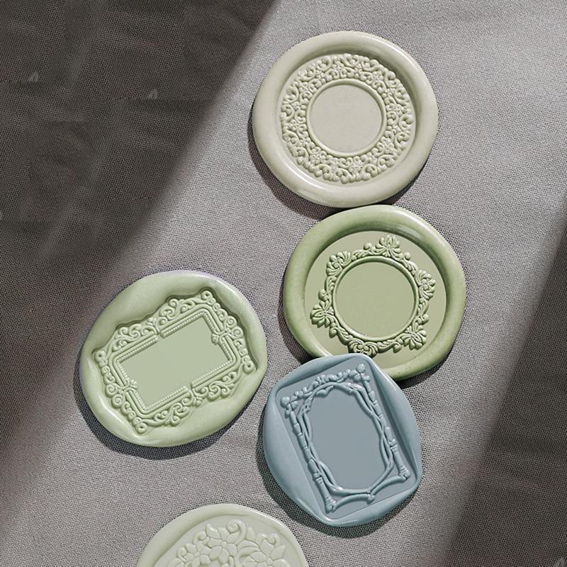 1pc Photo Frame Series Wax Seal Stamp Brass Heads Oval and Circle Sealing Wax Stamp for Wedding Invitation Decor Envelopes Invit