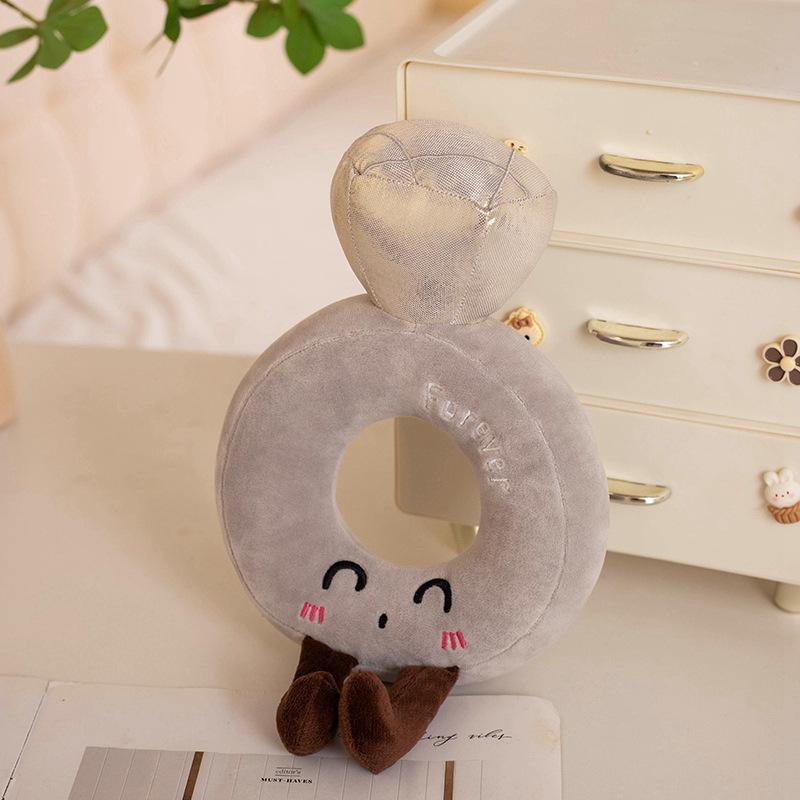 Gel fun diamond doll hand bouquet doll wedding decoration doll marriage proposal simulation diamond ring souvenir