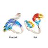 Adjustable Sewing Hook Peacock Yarn Guides Knitted Ring Sewing Accessories Crochet Loop Open Ring