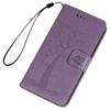 iPhone SE 2020  Phone Case Shockproof PU Leather Flip Wallet Owl Tree Embossed Case Protective Cover
