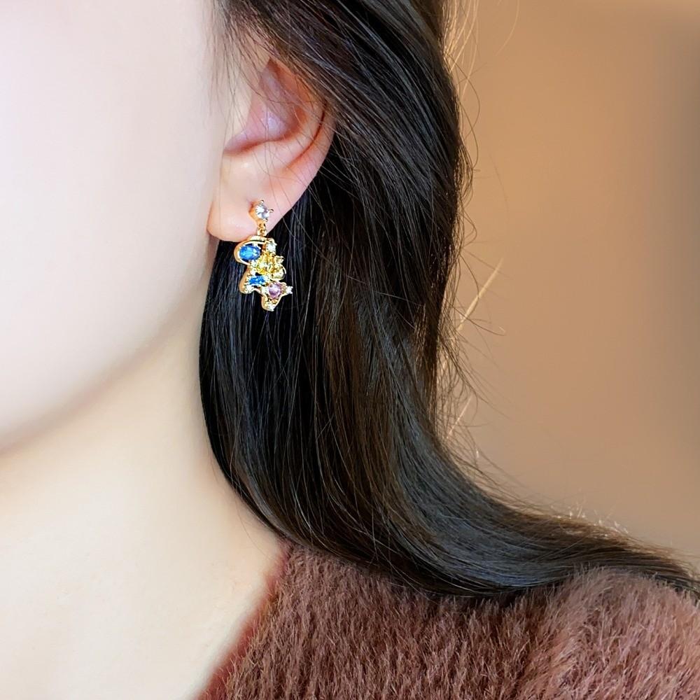 Rhinestone New Year Horse Earrings Year of Horse Horse Mascot Drop Earrings  Girl