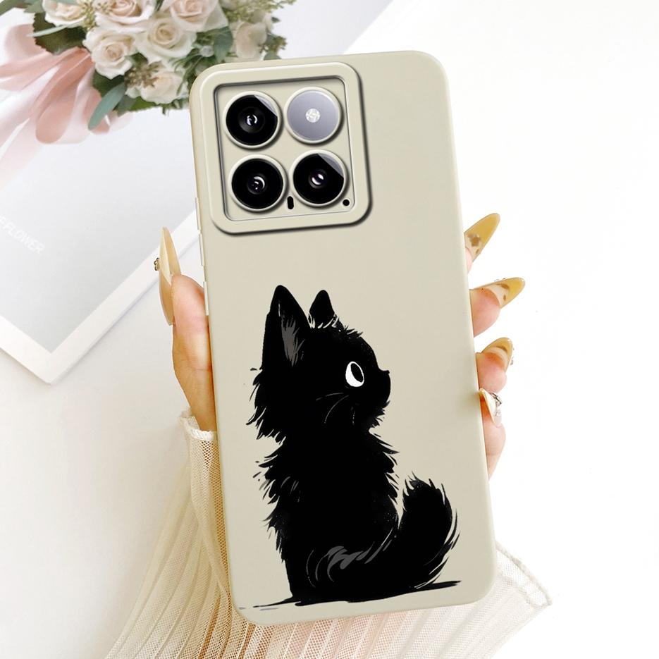 For Xiaomi Mi 14 Pro Case Cool Owl Dragon Painted Cover Soft Silicone Matte Phone Case For Xiaomi 14 Pro Mi14 5G Back Cover Bags