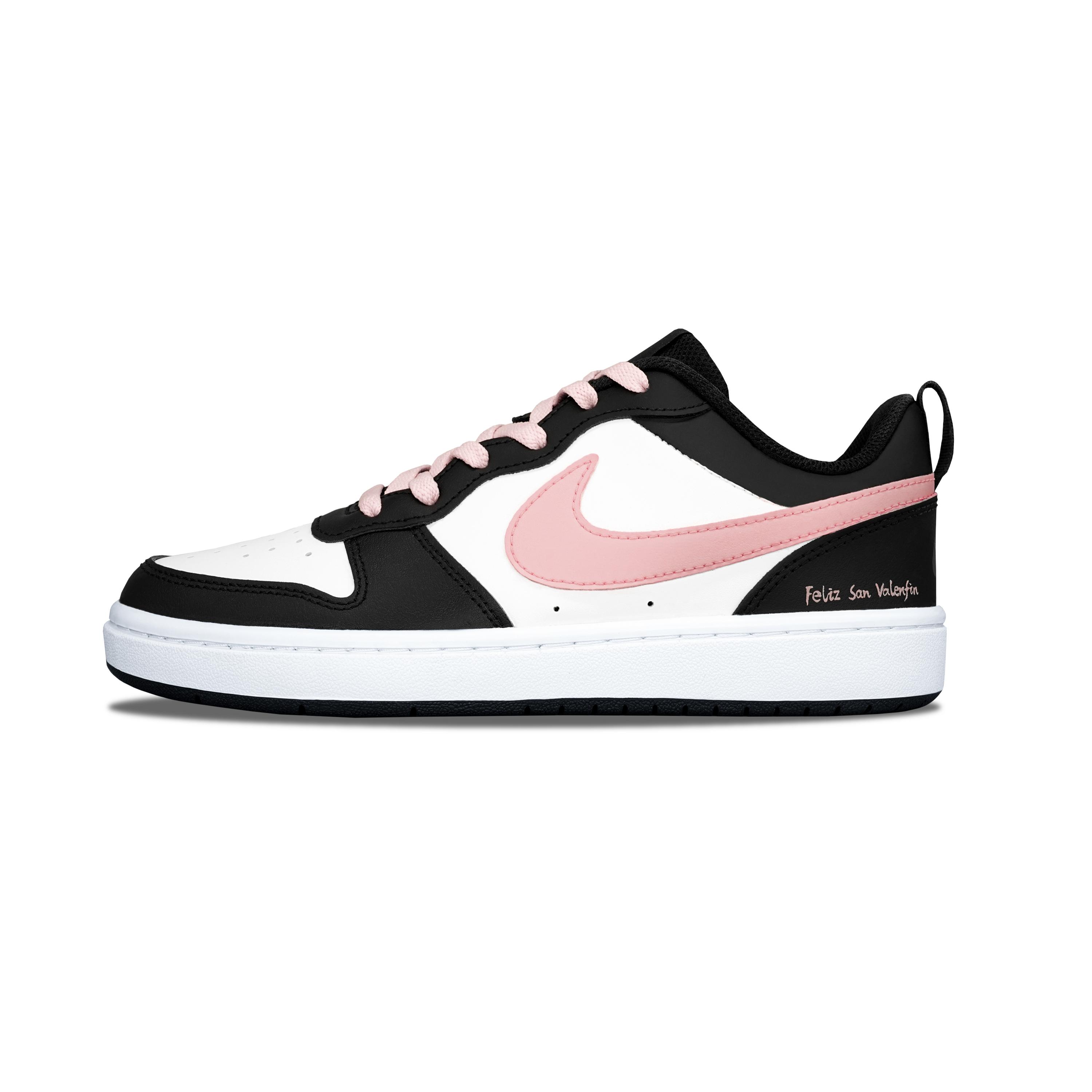 

Nike Court Borough Low 2 Fresh Look Lingying Non slip Lightweight Low top Skateboard Shoes GS Pink White BQ5448-115(Team282-) 39