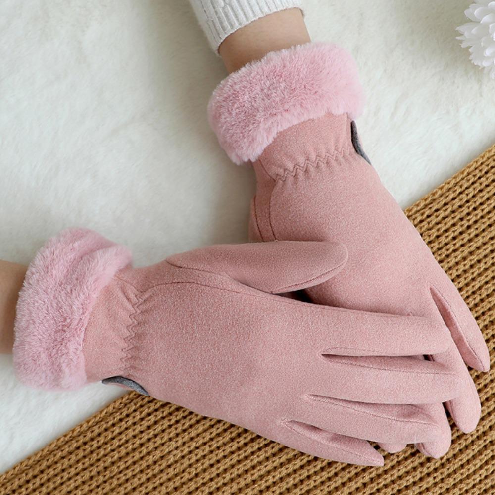 

Full Finger Winter Gloves Warm Skiing Gloves New Touch Screen Gloves Women Men рожевий