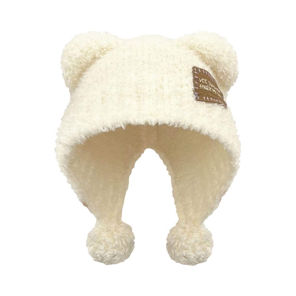 Fashion Fluffy Bear Ears Hat Warm Balaclava Hat Wool Hat Winter