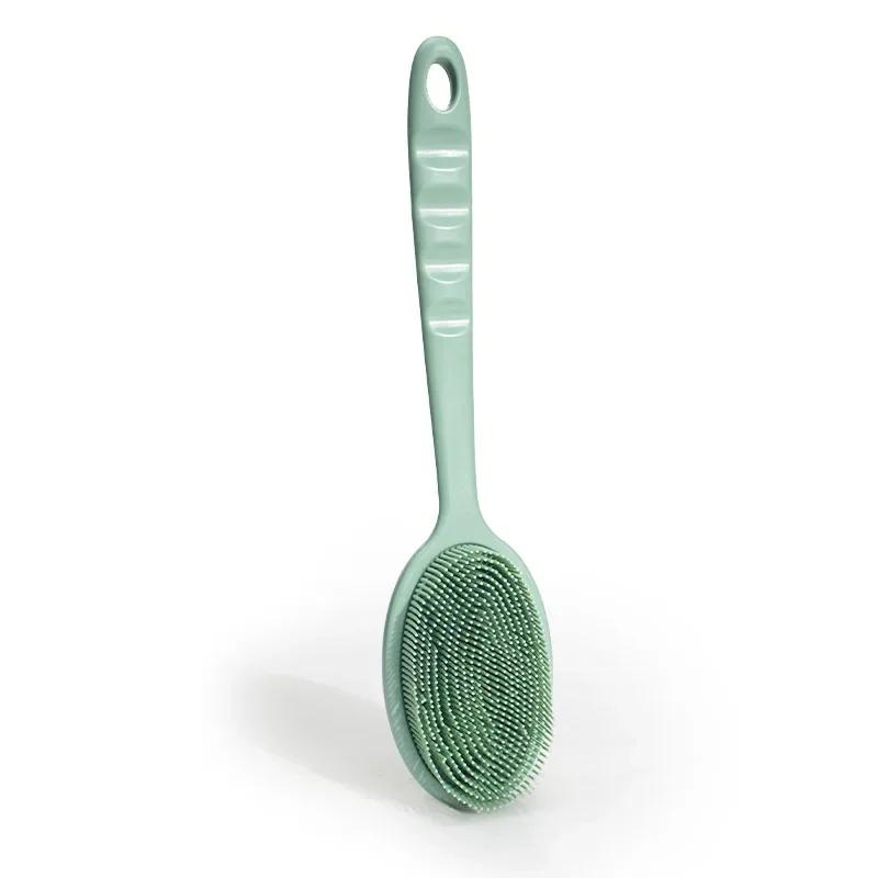 Double-Sided Silicone Back Scrubber Long Handle Body Bath Brushes Mud Back Scrubber Shower Massage Exfoliation Brush Body Wash