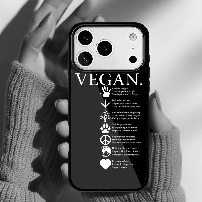 Love Animal Vegan Quotes Soft Phone Case for iPhone 17 16 15 14 13 Pro Max Back Cover for 12 11 Pro Coque
