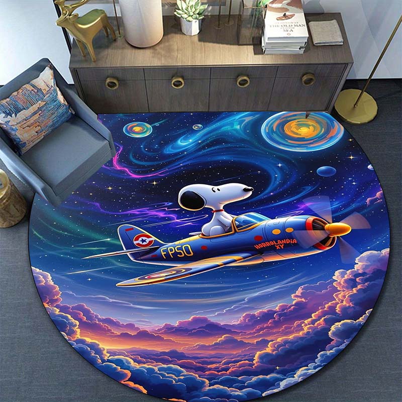 Lucky Red Rose Printed Round Carpet Anti Slip and Easy To Clean Ideal Carpet for Home or Vacation Homes Durable and Affordable