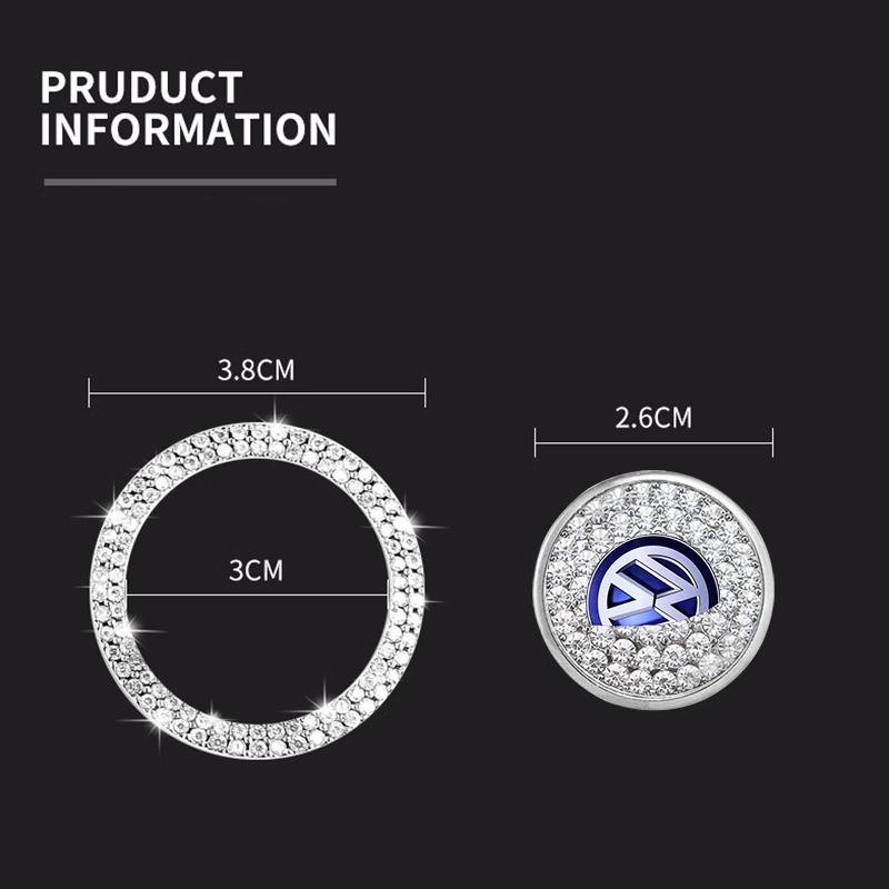 Nieuwe Auto Ontsteking Eén Klik Start Strass Sticker Decoratie Accessoires Voor Volkswagen Tharu R Polo T5 GTI Tiguan Passat